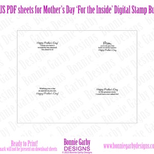 Happy Mother's Day Sentiments 'for the Inside' Digital Stamp Bundle ...