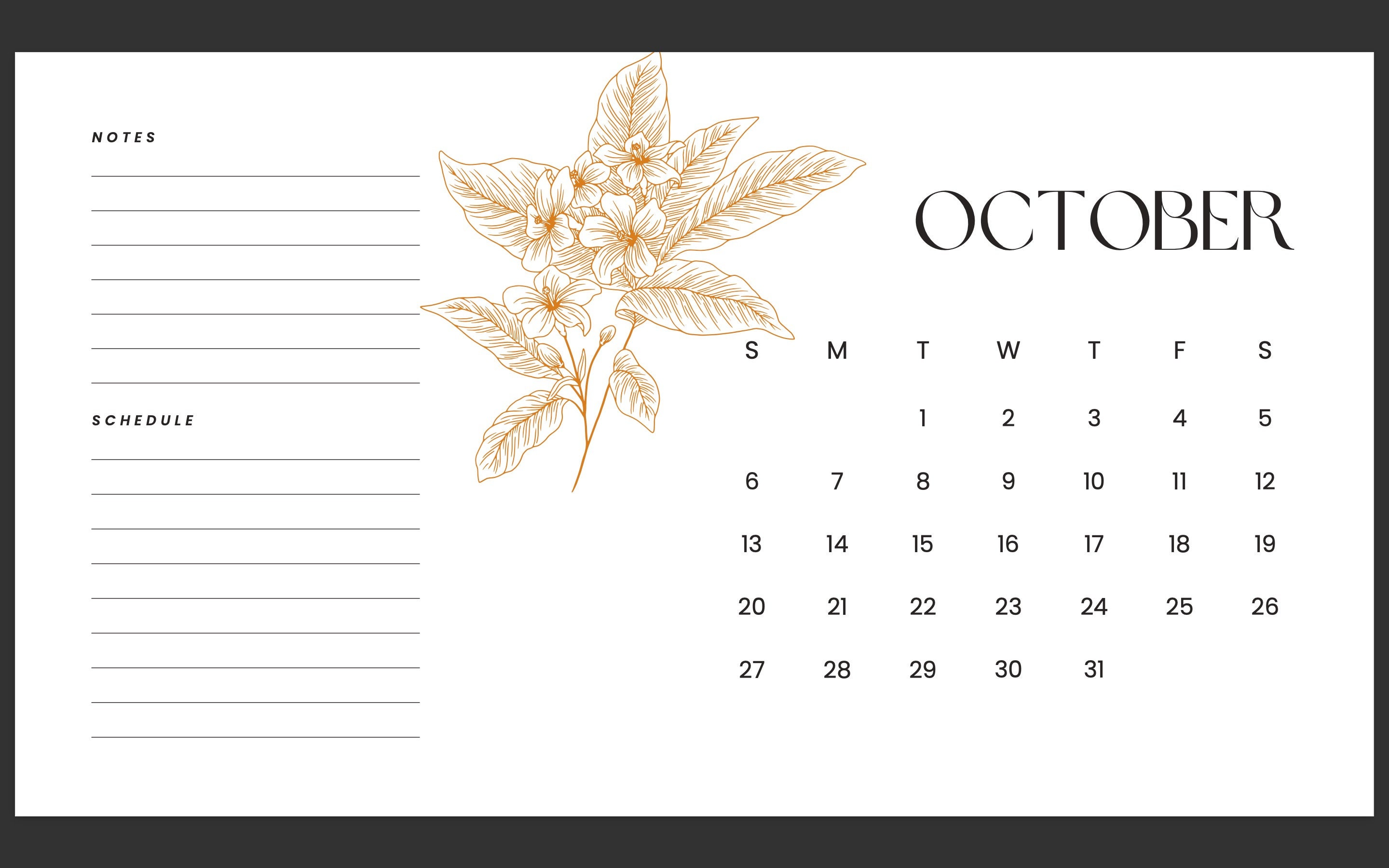 Minimalist Floral 2024 Calendar - Elegant Botanical Wall Planner for ...