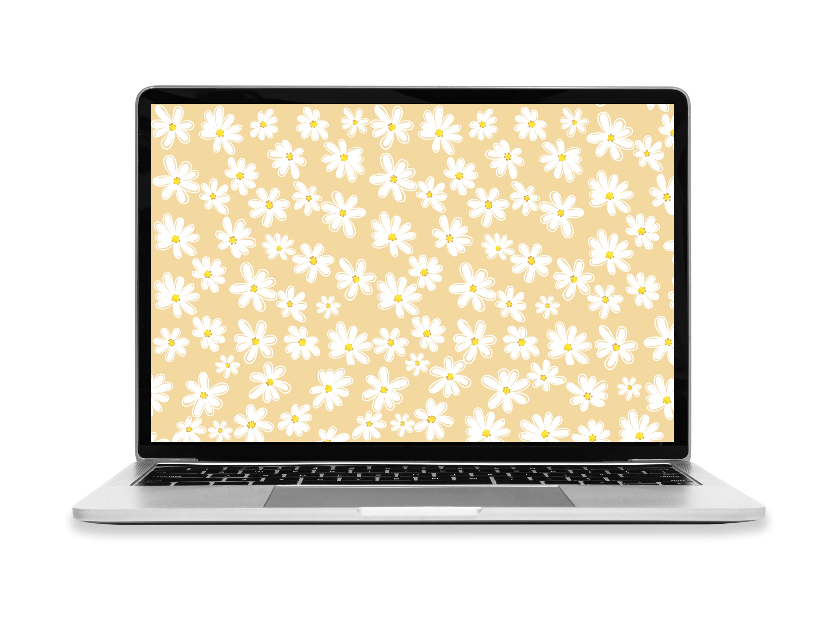 シンプルな黄色、デイジー、ミニマルなデスクトップの壁紙