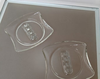 Set 2 Vintage MCM Glass AshTrays