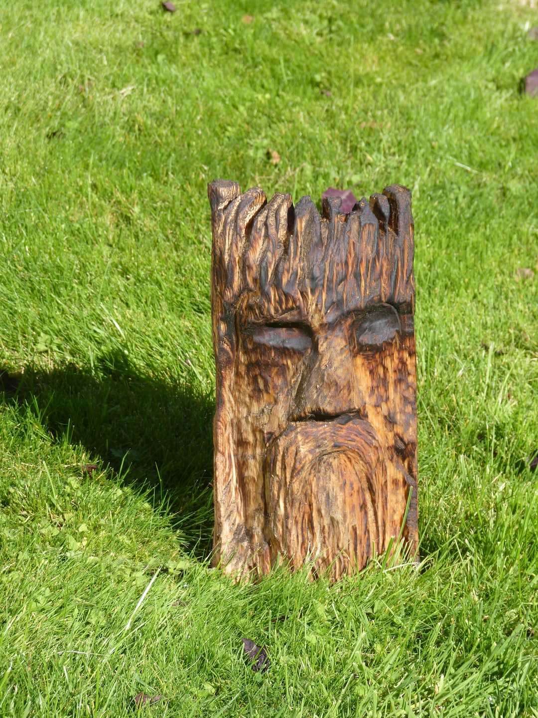 Chainsaw Carved Wood Spirit / Green Man - Etsy