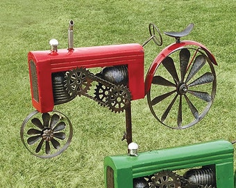 Red Tractor Wind Spinner - Spinning Wheels