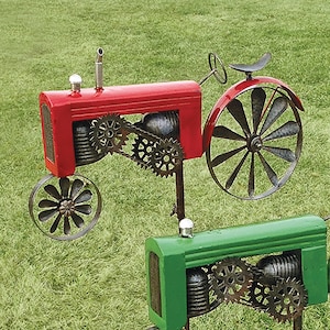 Red Tractor Wind Spinner - Spinning Wheels