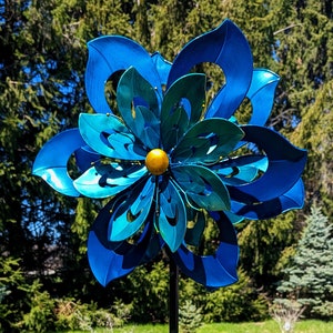 Blue Wildflower Wind Spinner