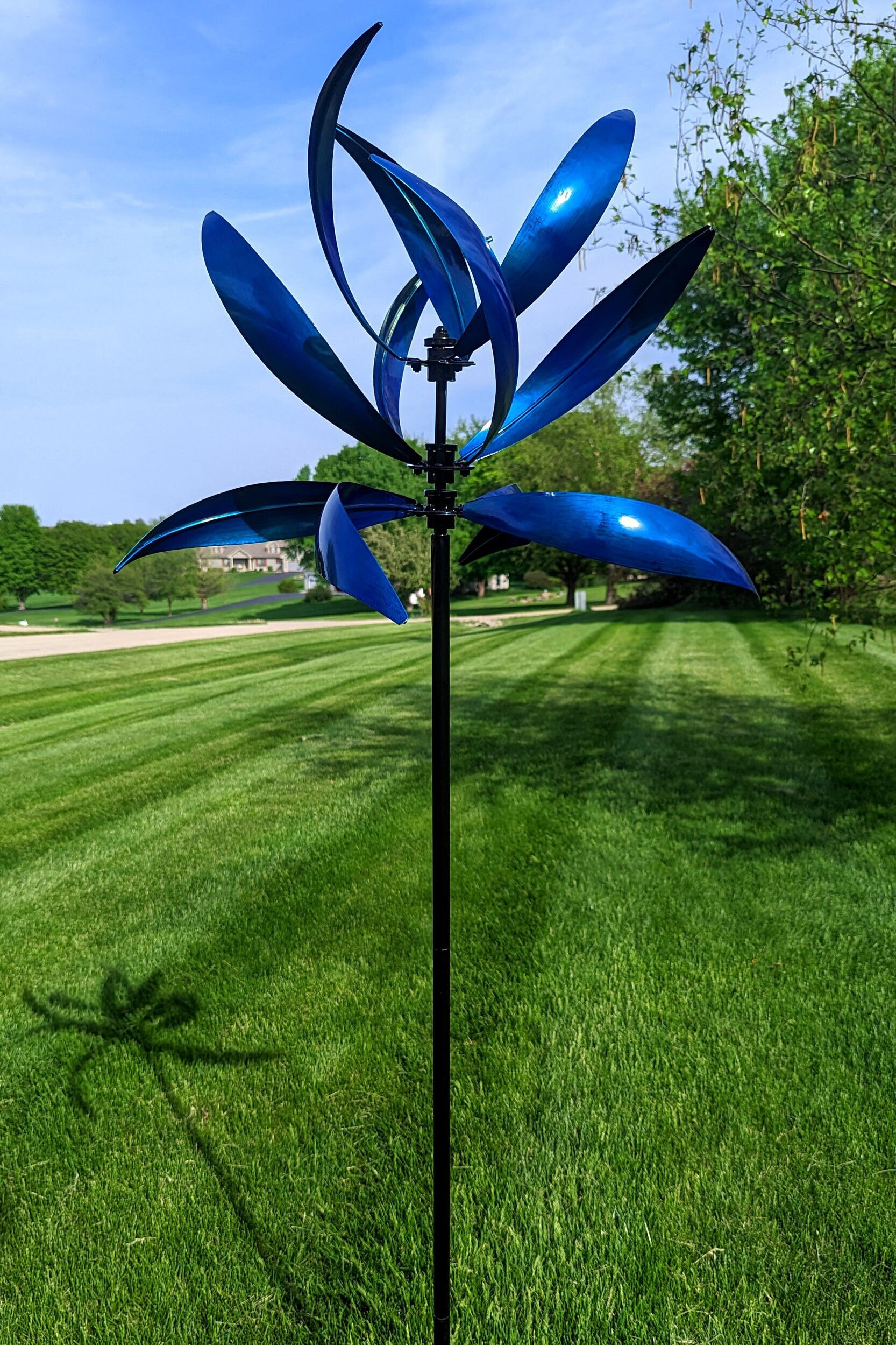 Mesa - Blue Kinetic Art Wind Spinner - Etsy