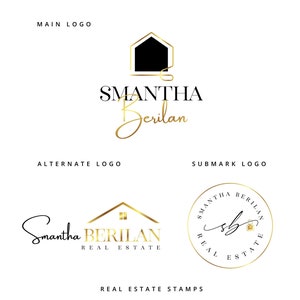 Premade Real Estate Logo Design, Realtor Logo Design, Gold Real Estate Logo, Signature Logo, house key Logo Design