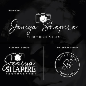 Premade Photography Logo Design, Heart Logo, Love Logo, Script Logo Set, Watermark Logo, Wedding Logo, Custom Logo, Camera logo design