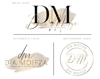 Diseño de logotipo de salón elegante, diseño de logotipo de belleza, diseño de logotipo de uñas, diseño de logotipo de maquillador, logotipo editable, diseño de logotipo de pestañas, estilista