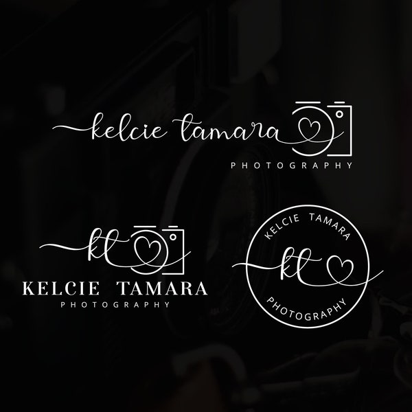 Photography logo design, watermark photography logo design, camera heart logo design, signature photography logo, business camera logo