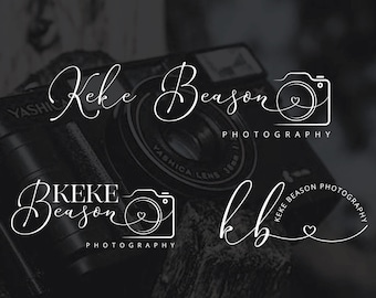 Premade Photography Logo Design: Camera Heart Watermark (Digital Files)