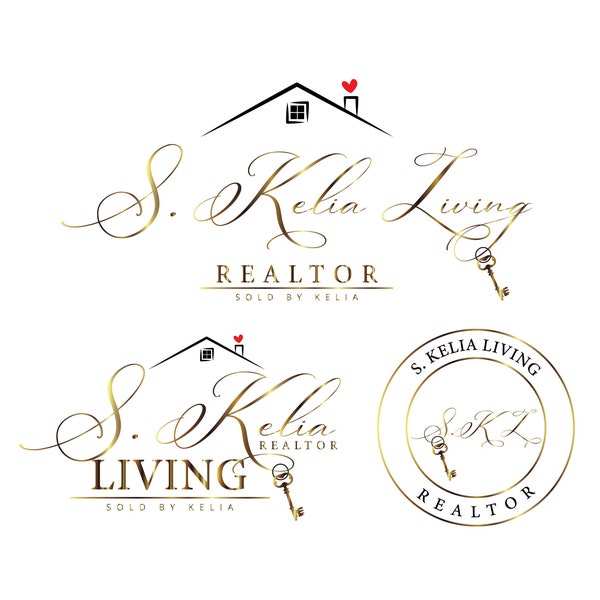 Real estate logo design, realtor logo design, premade logo, modern logo, key logo design, watermark logo, signature logo, business logo