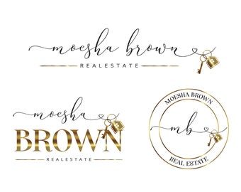 Real estate logo design, realtor logo, house key logo, real estate agent logo, premade logo, modern business logo, custom logo