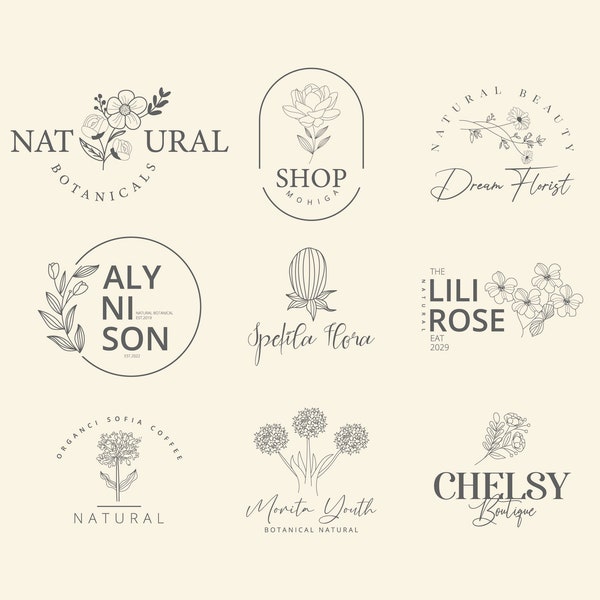 Botanical Logo Design - Etsy