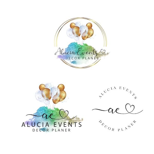 Party-Dekor-Logo-Design, Ballon-Logo-Design, Party-Zubehör-Logo, Party-Events-Logo, Wasserzeichen-Logo, Business-Logo-Design, Signatur-Logo