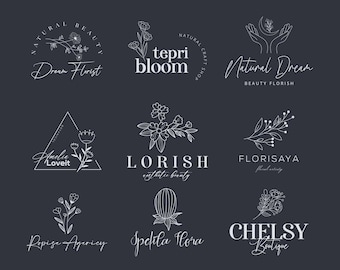 Custom hand drawn logo design, custom logo design, photography logo, signature floral logo design, business logo, minimalist logo
