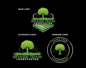 Landscaping Services Logo Design, Lawncare Logo, Lawn Mowing Logo, Gardener Logo, Yard Garden Service Logo, Lawn Maintenance Logo