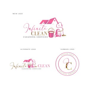 Cleaning service logo design, Commercial residential logo, House cleaning agency, Housekeeping Maid Logo, Business house