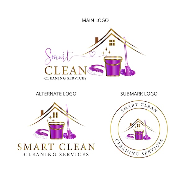 Cleaning service logo, Cleaning logo design, Signature cleaning company logo, Cleaning business logo design, Cleaning premade logo