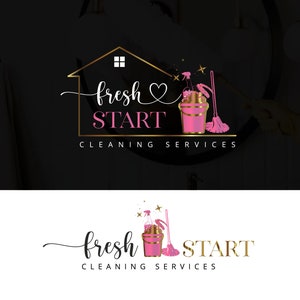 Création de logo de service de nettoyage, création de logo premade, création de logo de ménage, logo femme de chambre, logo femme de ménage entreprise