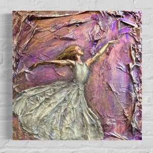 12x12 3D “Worship Dance” Resin Mixed Media Painting