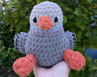 Plush Yarn Pigeon Stuffed Animal, Nursery Decor