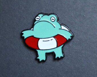 Cartoon Enamel Pin- Special gift- Backpack accessory- teen gift- Cute pin- Frog pin- funny pin