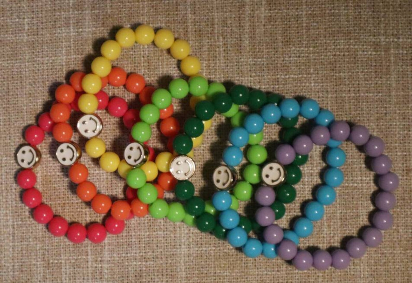 Custom Beaded Smiley Face Bracelets Teenager Gift Etsy