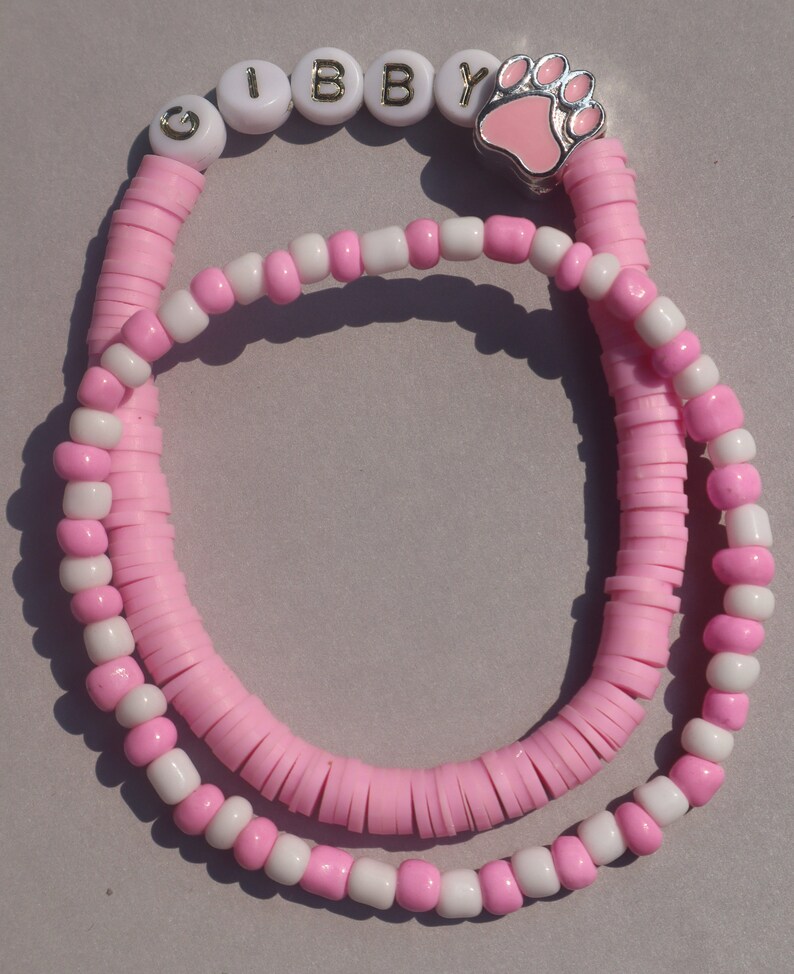 Pet Name Bracelet Pet Memorial Braceletcustom Heishi Etsy