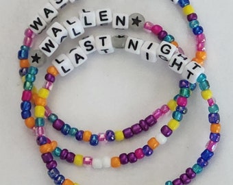 Morgan Wallen Inspired beaded bracelet, Wallen Song Bracelet, Song Bracelets, Concert Bracelets,