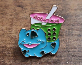 BOBA-SAUR Enamel Pin-Special gift- Backpack accessory- teen gift- Cute pin- affordable gift-ANIME-Video games-boba tea-Matcha tea