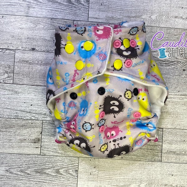 Ooga Booga Spider Friends Pocket One-Size Diaper, Baby’s Nappies, Reusable, Baby Shower Gift, Ready To Ship