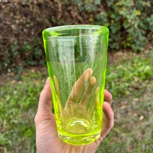 フォストリアエアルームウランガラスグラス黄色ワセリンプレート皿