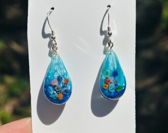 Handmade Ocean Glass Earrings