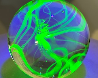 Uranium Glass Scramble Paperweight