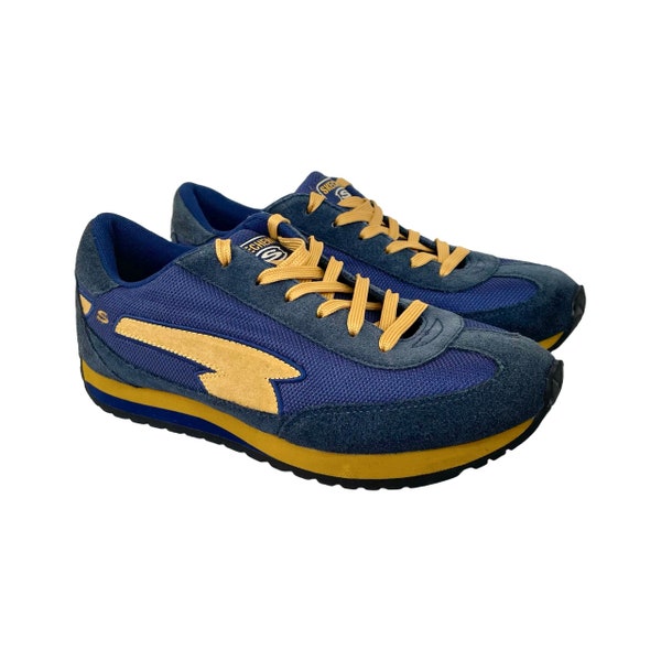 Scarpe da ginnastica Skechers vintage, taglia da uomo US 6.5 (EU 39), blu e oro, stile classico retrò