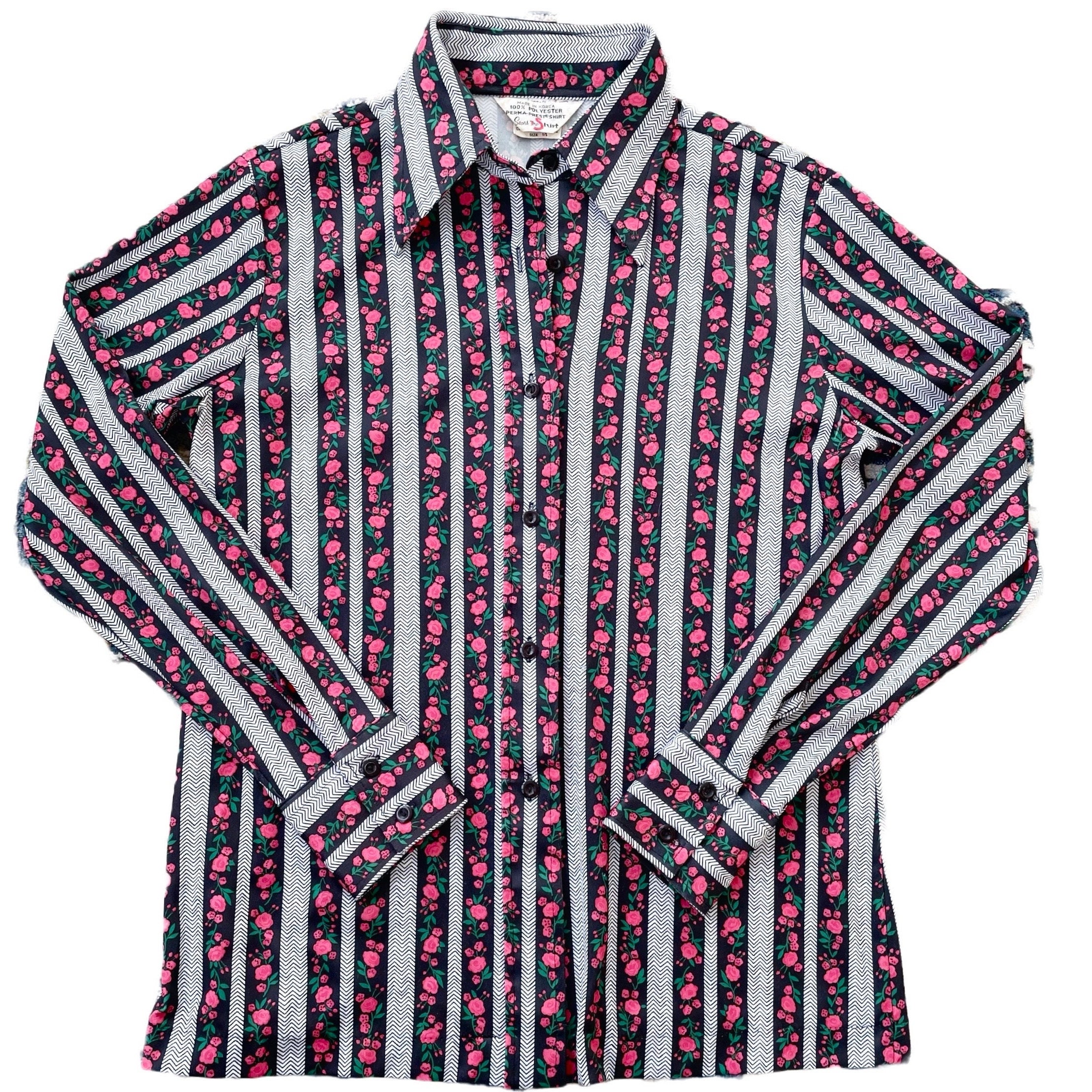 Buy 70s Vintage Perma Prest Sears the Shirt With Chevron and 