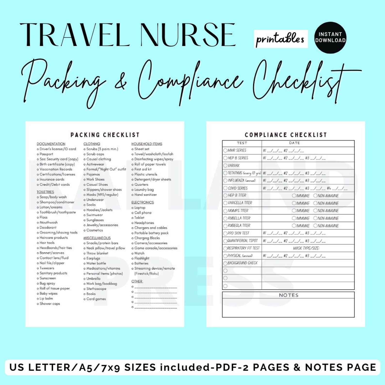 travel nurse packing list