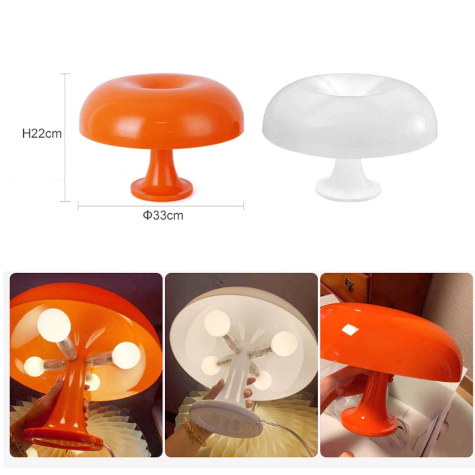 Minimalist Mushroom Lamp Retro Designer Lighting Vintage Etsy