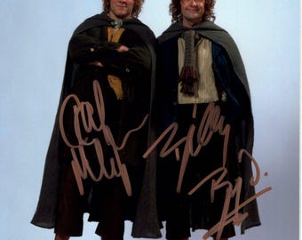 Dominic Monaghan and Billy Boyd signed autographed 8x10 The Lord of the Rings Merry and Pippin photograph JSA