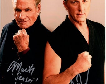William Billy Zabka and Martin Kove signed autographed 8x10 Cobra Kai Sensei Johnny and Kreese photograph JSA