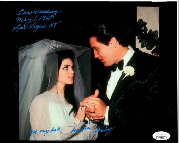 プリシラ・プレスリー直筆サイン入り 8x10 エルヴィス・プレスリーの