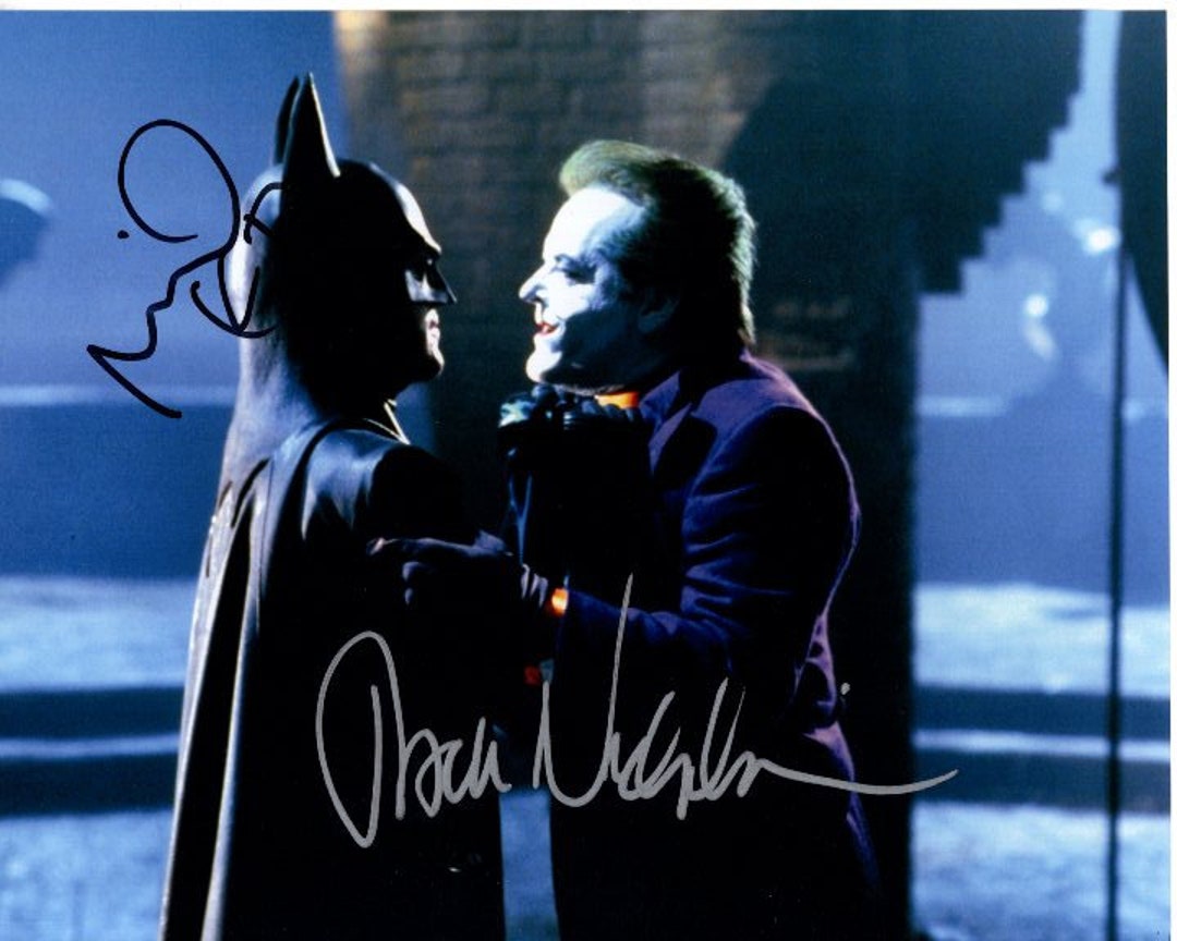 Michael Keaton and Jack Nicholson Signed 8x10 Batman and Joker