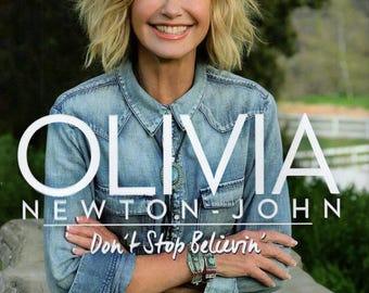 Olivia Newton-John signed autographed Don't Stop Believin' hardcover book COA