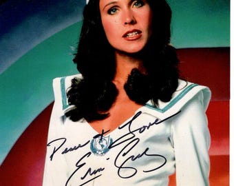 Erin Gray ha firmato la fotografia autografata 8x10 di Buck Rogers nel 25° secolo Wilma BAS Beckett