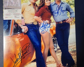 John Schneider Tom Wopat and Catherine Bach signed 11x14 DUKES photograph JSA