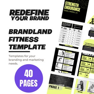 Modelo de Canva de Fitness | Modelo de e-book de personal trainer | Modelo de guia de treino Canva Workout Tracker