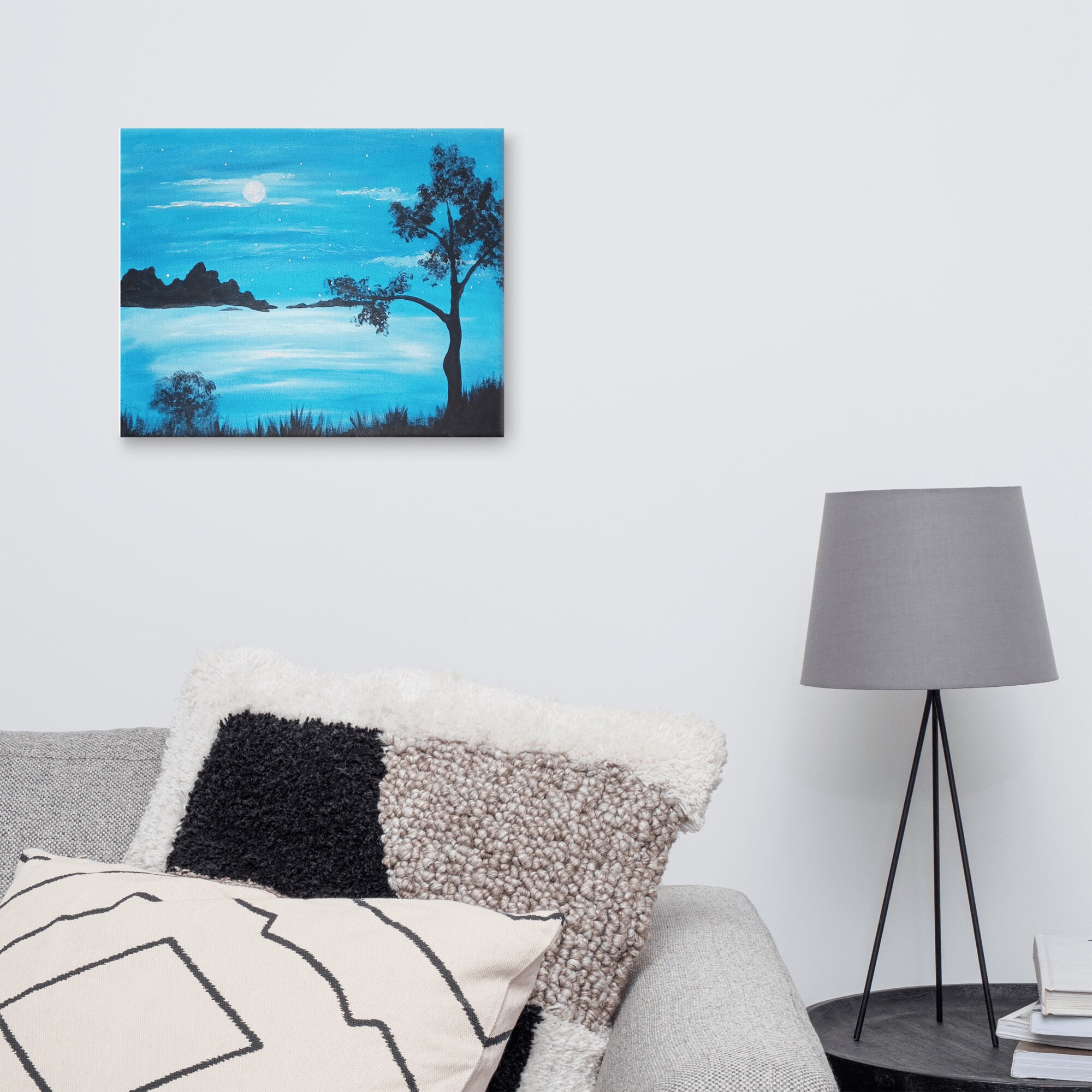 自作絵画「midnight dream」 Midnight Dream | 20x16 Authentic Original Canvas Painting - Etsy