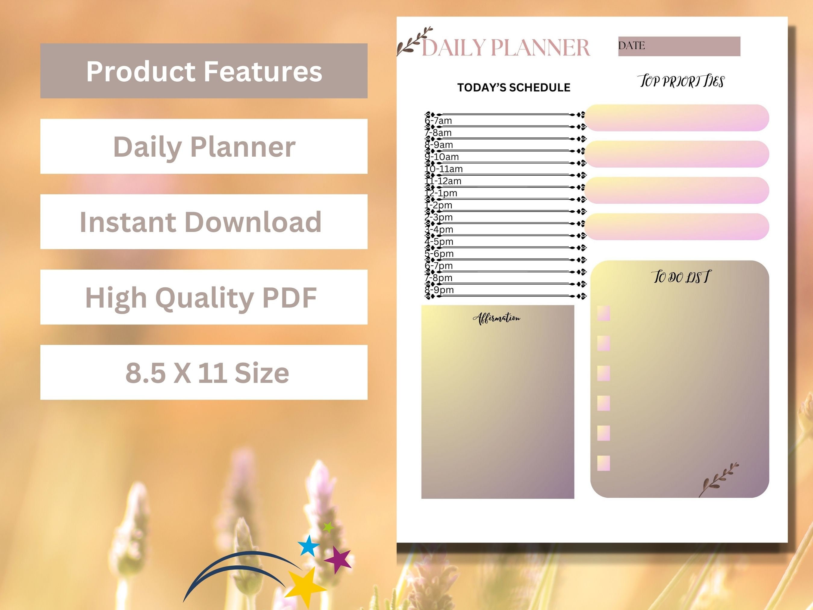 Digital Daily Planner Printable Instant Download High - Etsy Australia