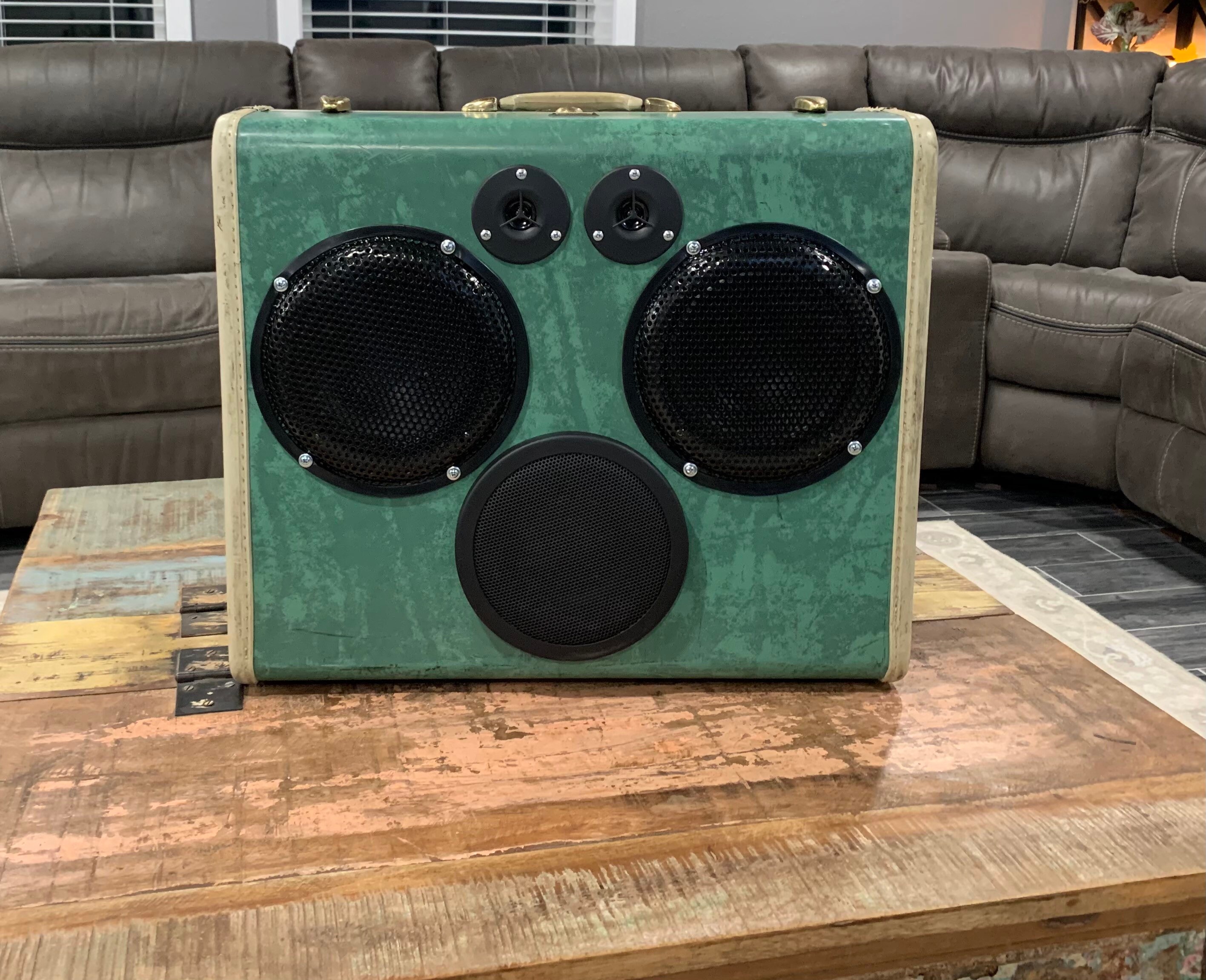 Suitcase Speaker Boom Box Vintage Suitcase Speaker Box Etsy