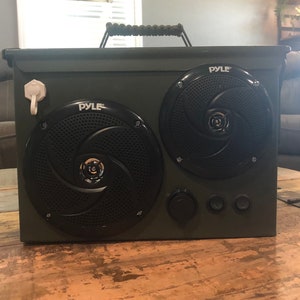 Ammo box speaker- Boom Box- Speaker Box- Upcycled Speaker Box- Bluetooth Speaker- Ammobox speaker- wireless ammo box speaker